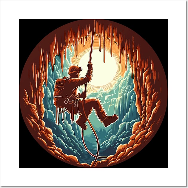 Retro Caving explore adventure Wall Art by TomFrontierArt